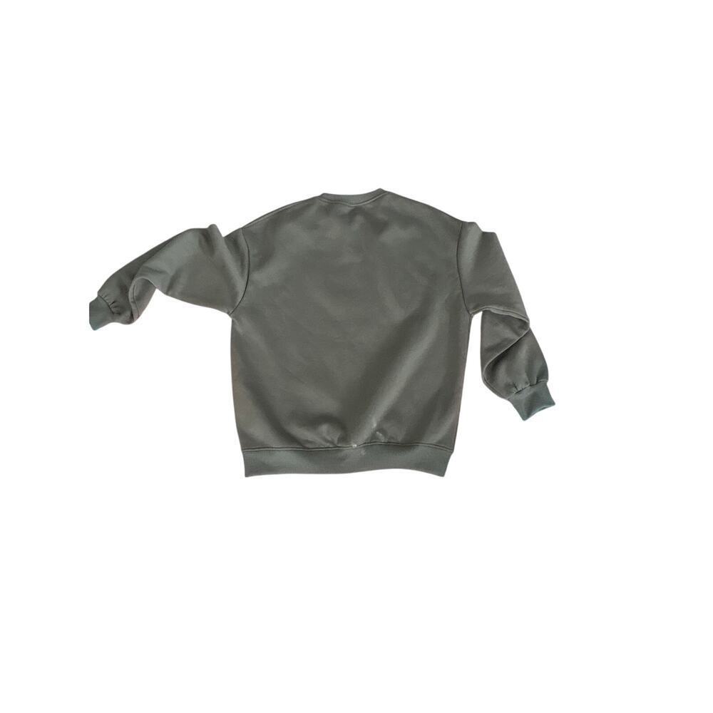 Green Graphic Sweatshirt Playing Card Hearts Oversized Fit - Picture 7 of 7